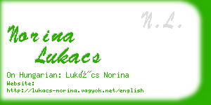 norina lukacs business card